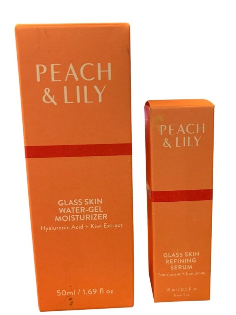 Peach & Lily Glass Skin Refining Serum And Glass Skin Water Gel Moisturizer New